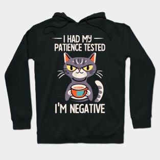 I Had My Patience Tested, I'm Negative Funny Cat Cat Hoodie